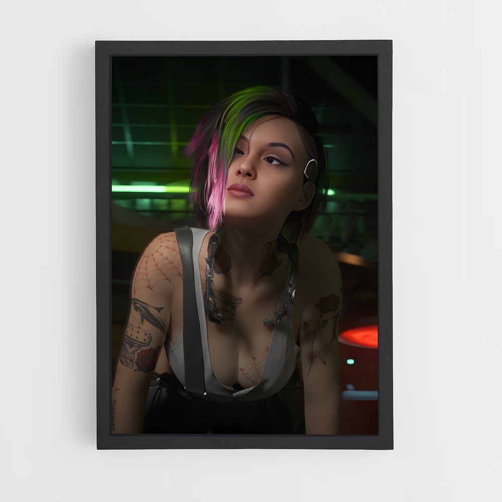 Poster Tatouages et Rêves – affiche Cyberpunk (vue 2)